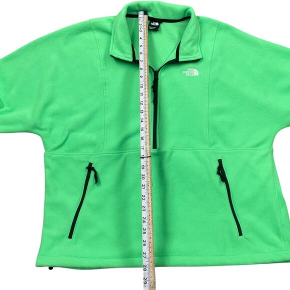 The North Face Neon Green Fleece Pullover Jacket Sweater Zip Pockets Men's XL - Picture 8 of 14